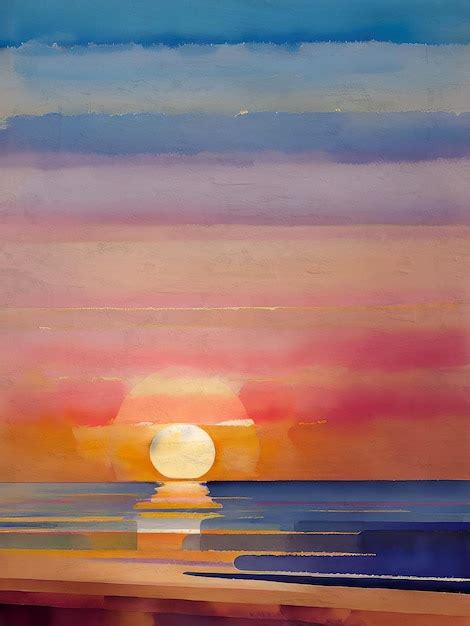 Premium Photo | Watercolor sunset painting abstract illustration ...