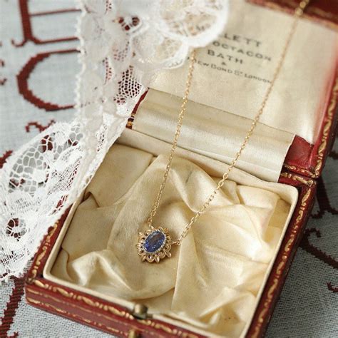 Natural Vintage Tanzanite Necklace 14K Gold Delicate - Etsy