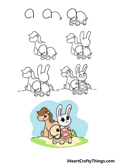 Cute Animals Drawing - How To Draw Cute Animals Step By Step