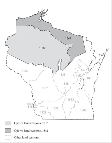 Ojibwe land cessions in Wisconsin. | Download Scientific Diagram