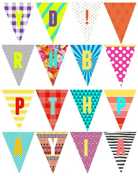 birthday banner printables - A girl and a glue gun