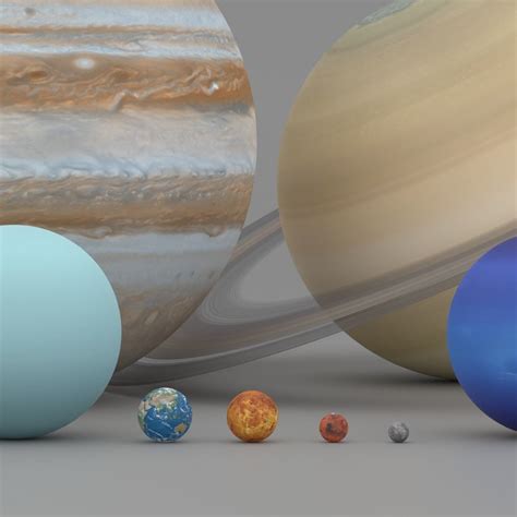 3D model Solar System Planets In Scale VR / AR / low-poly | CGTrader