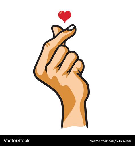 Korean heart popular sign finger symbol Royalty Free Vector