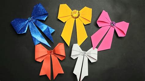 Ribbon Bow Origami easy Tutorial - YouTube