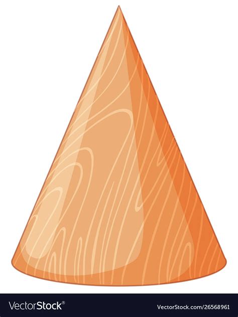 Wooden cone shape 3d object Royalty Free Vector Image