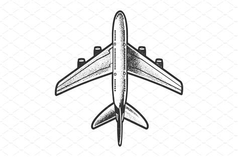 passenger plane top view vector | Object Illustrations ~ Creative Market