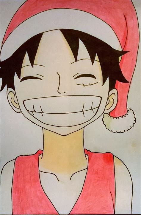 Monkey D. Luffy - Santa hat (One Piece) | Artwork, Luffy, How to draw hands