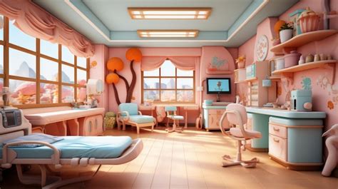 Premium Photo | A colorful and inviting pediatric hospital room