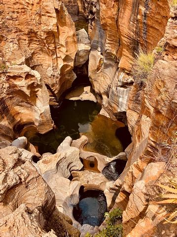 View Of Bourkes Luck Potholes Canyon In Graskop Stock Photo - Download ...