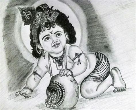 Pencil Sketch - Lord Krishna at ₹ 2000/piece | पेंसिल से बनाया गया ...