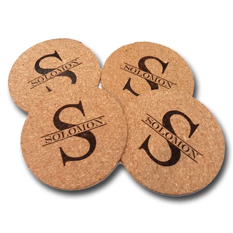 Personalized Coasters, Set of 4 - Cork Coasters - Custom Coasters