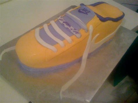 Nike Sneaker Cake: Laker Theme - CakeCentral.com