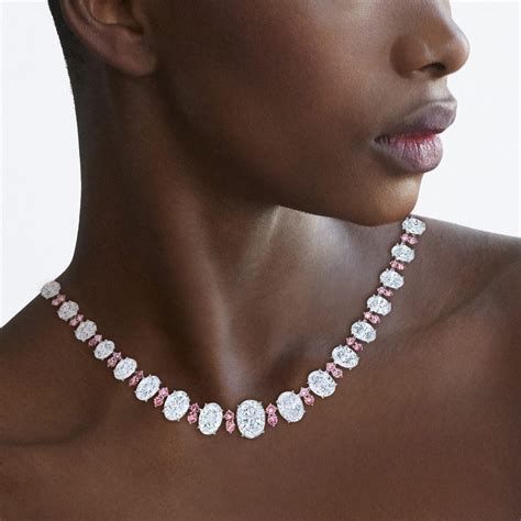 Between Us Pink & White Oval Diamond Necklace in Platinum - Kwiat