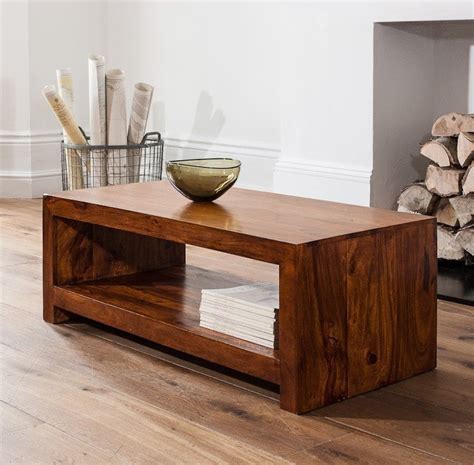 Sheesham Wood Center Coffee Table Movable Tea Tables Furniture for Home ...