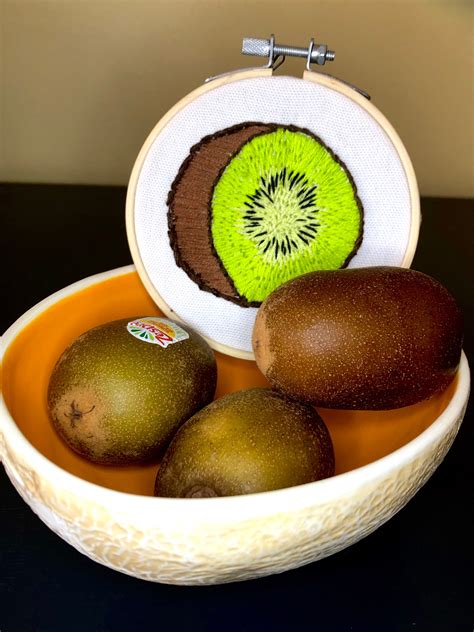 Kiwi Fruit Embroidery Hoop Art Wall Decoration | Etsy