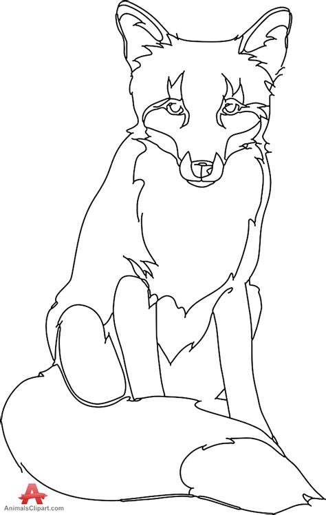 Fox Drawing Outline - Color Me Fox Outline By Tsuki-no-rakuen On ...