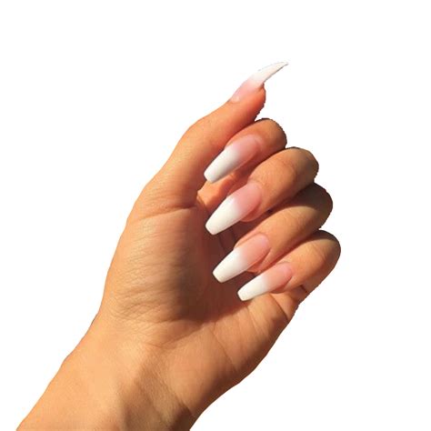 Stylish Long Acrylic Nails and Ombre Design PNG File | PNG All