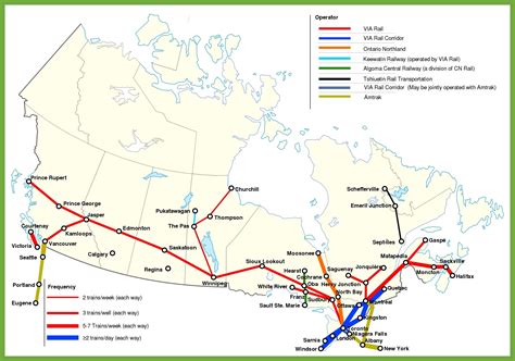 Railway map of Canada - Ontheworldmap.com