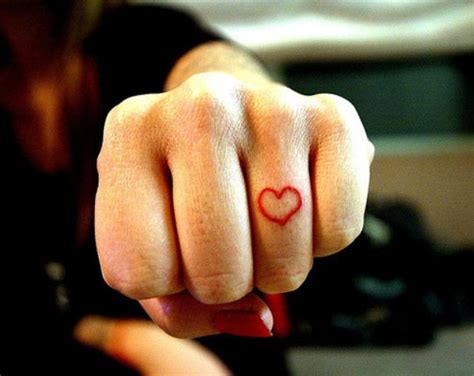 Heart Tattoo On Finger - Tattoos Designs