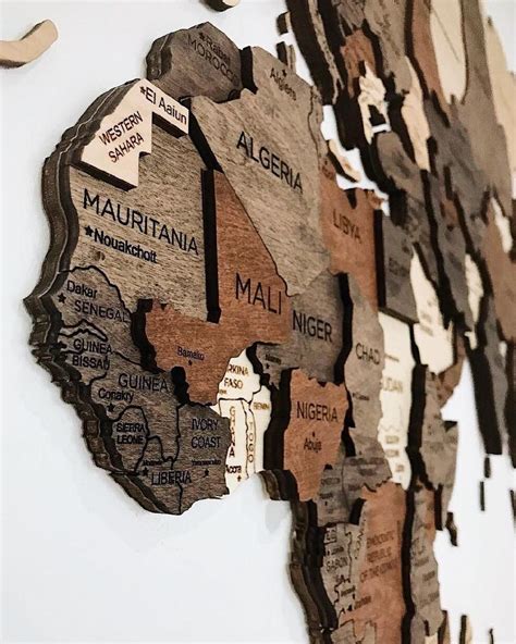 Wooden World Map Wall Art | US States Map