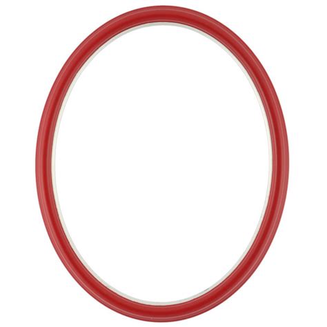 Hamilton Oval Picture Frame - Holiday Red - Silver Lip