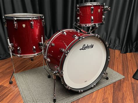 Ludwig Drums Sets USA Classic Maple Red Sparkle Fab 13, 16, 22 Kit ...