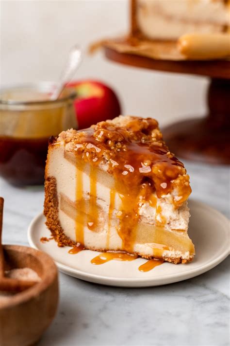 Brown Butter Salted Caramel Vegan Apple Crumble Cheesecake | The Banana ...