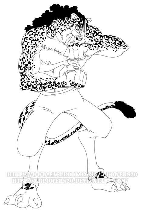 Rob Lucci (Leopard Form) - Line Art by MrPowers20 on DeviantArt