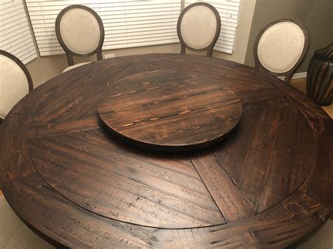 Large Wood Lazy Susan Table Centerpiece