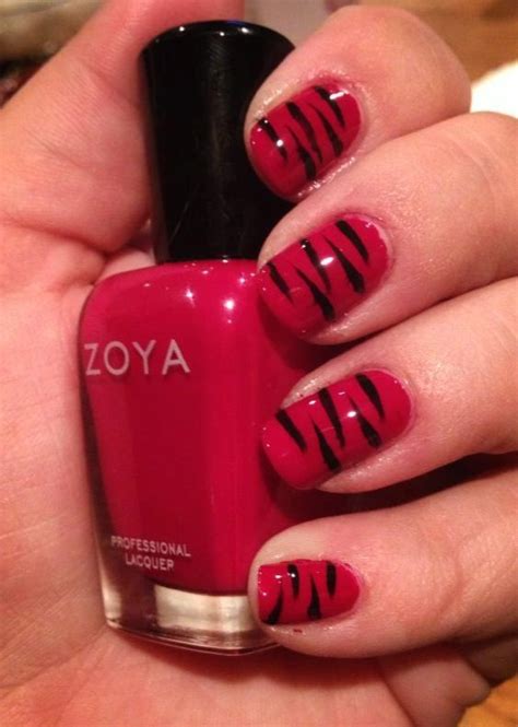 Tiger Stripe Nail Art with Zoya Nail Polish in Stacy | Nail art stripes ...