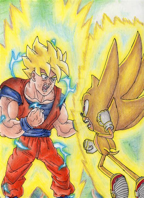 Super Sonic vs. Goku by SirloinBurgers on DeviantArt