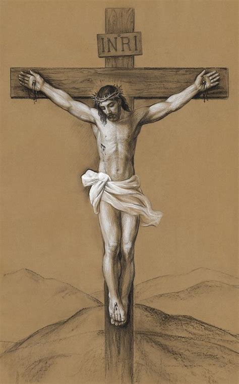 Christ Crucified Drawing by Svitozar Nenyuk - Fine Art America