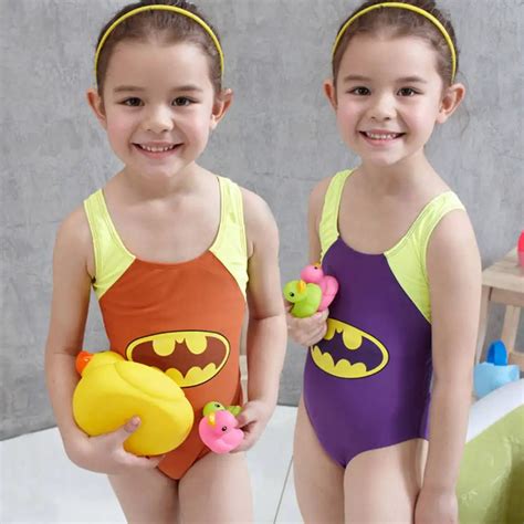 2017 One Piece Boys Girls Swimwear Kids Batman Swimwear Cartoon Patter ...