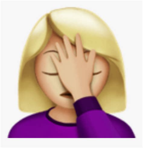 Transparent Nervous Emoji Png - Woman Face Palm Emoji, Png Download ...