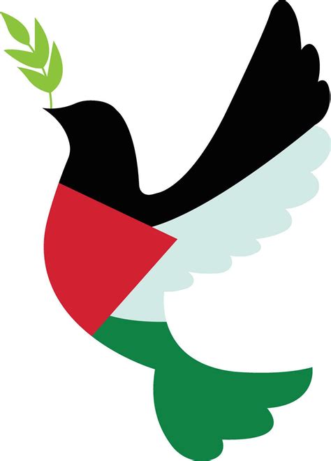 Palestine flag in peace dove. Vector flag and bird. Symbol of peaceful ...