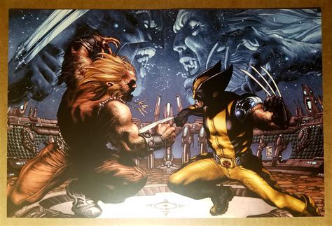 Wolverine Vs Sabretooth X-Men Marvel Comics Poster by Simone Bianchi