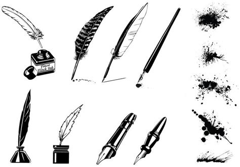 Vintage Ink Pen Brushes and Splatter Brush Pack - Free Photoshop ...