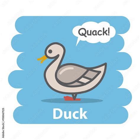 Duck vector illustration on isolated background.Cute Cartoon duck farm ...