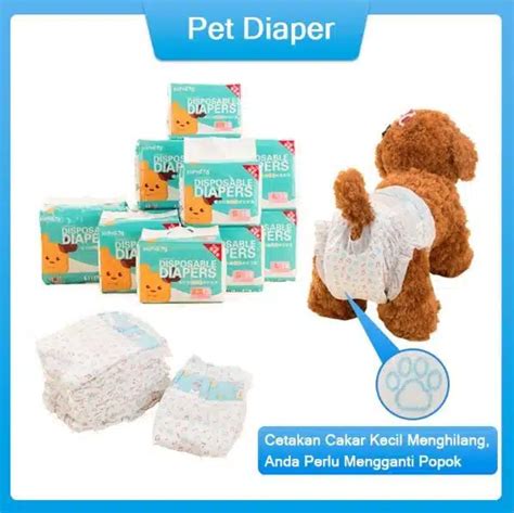 Pet Diapers Pampers | Popok Anjing Kucing | Betina | 1 pcs - Chewee.co.id