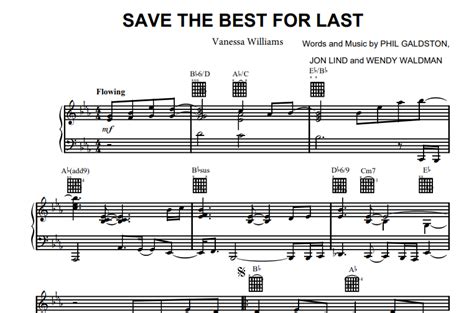 Vanessa Williams-Save The Best For Last Free Sheet Music PDF for Piano ...