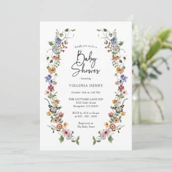 Colorful Floral Baby Shower Invitation | Zazzle