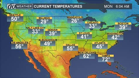 United States Weather Forecast Map - Tourist Map Of English