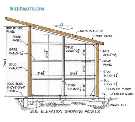 Free slanted roof storage shed plans