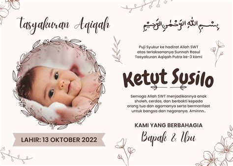 Kartu Ucapan Aqiqah Dan Syukuran Kelahiran Bayi - Riset