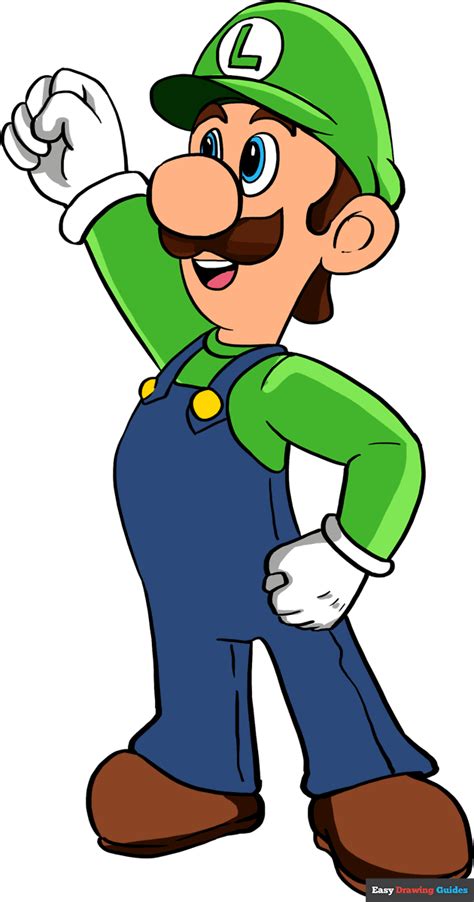 How to Draw Luigi from Super Mario Bros - Really Easy Drawing Tutorial