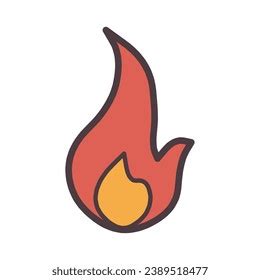 Iconic Illustration Simple Flickering Flame Stock Vector (Royalty Free ...