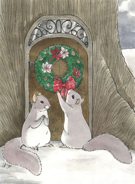 Christmas Card 1, Squirrels by luve on DeviantArt