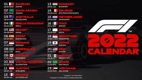 Printable 2023 F1 Schedule