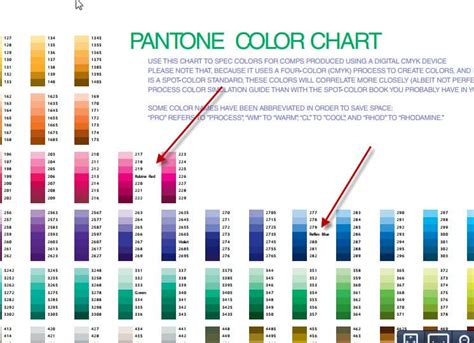 PMS Color Chart Print