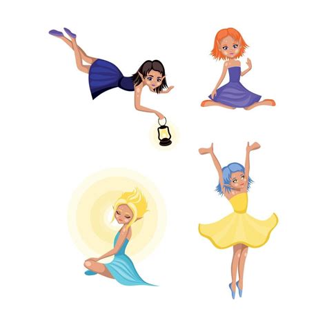 Collection of cute fairies 12978940 Vector Art at Vecteezy